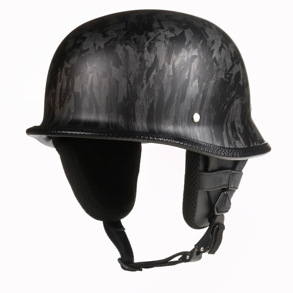 German Style Mayan Half Helmet - Matte Black