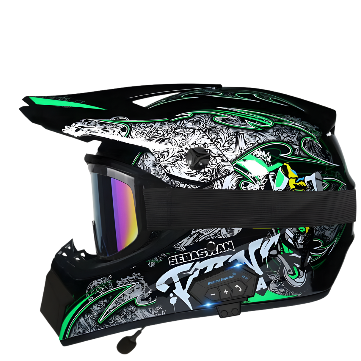 Aegis X9 Motocross Helmet with Bluetooth Headset
