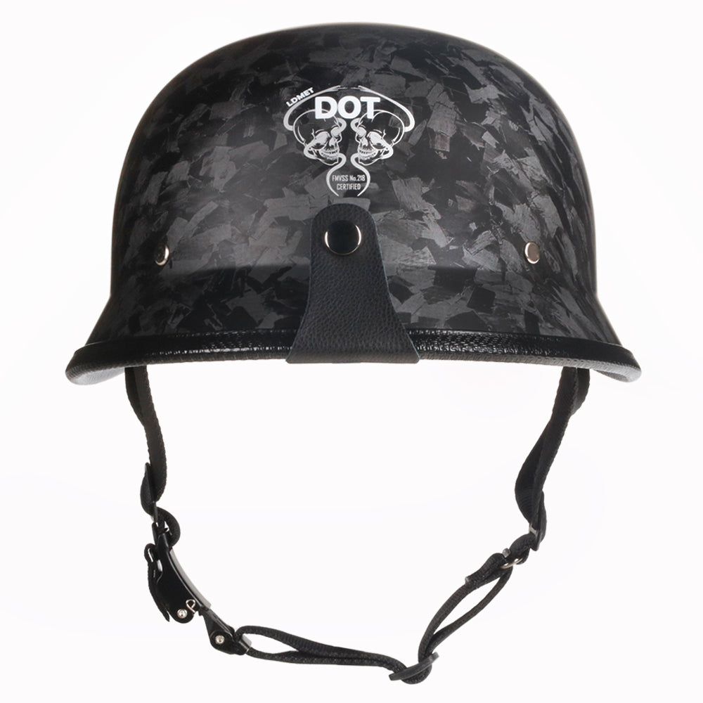 German Style Mayan Half Helmet - Matte Black