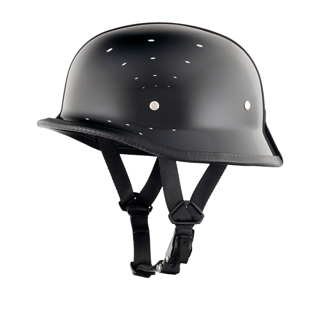 German Style Mayan Half Helmet - Matte Black