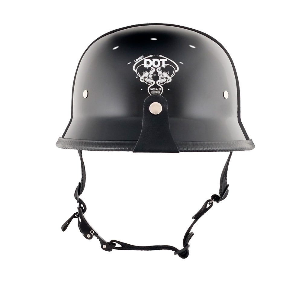 German Style Mayan Half Helmet - Matte Black