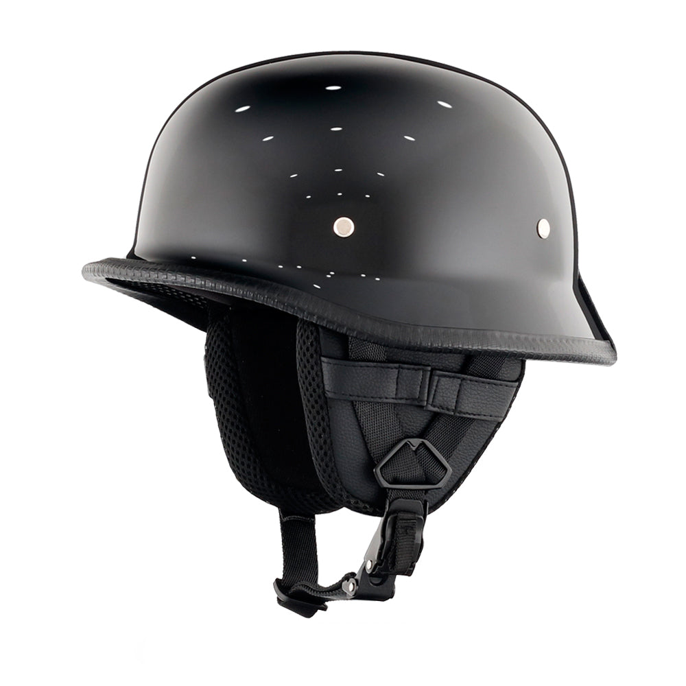 German Style Mayan Half Helmet - Matte Black