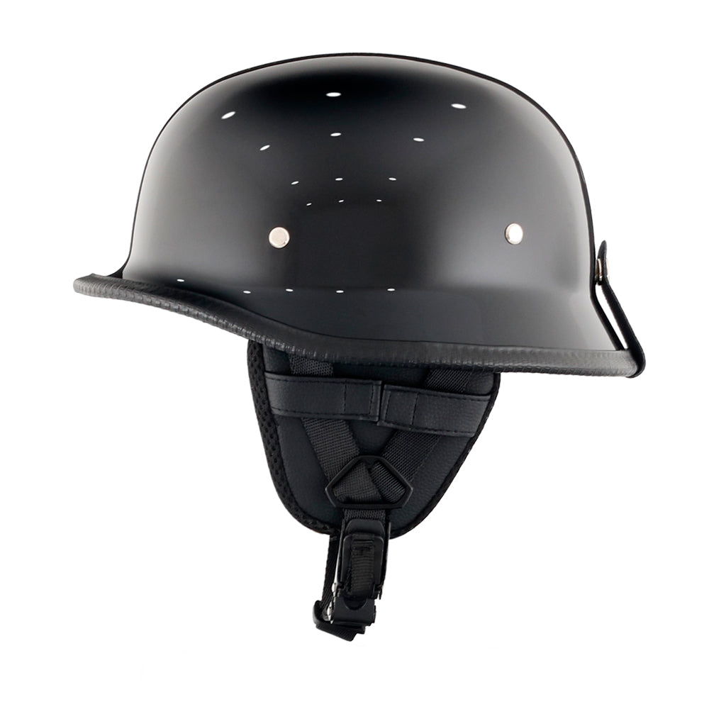 German Style Mayan Half Helmet - Matte Black