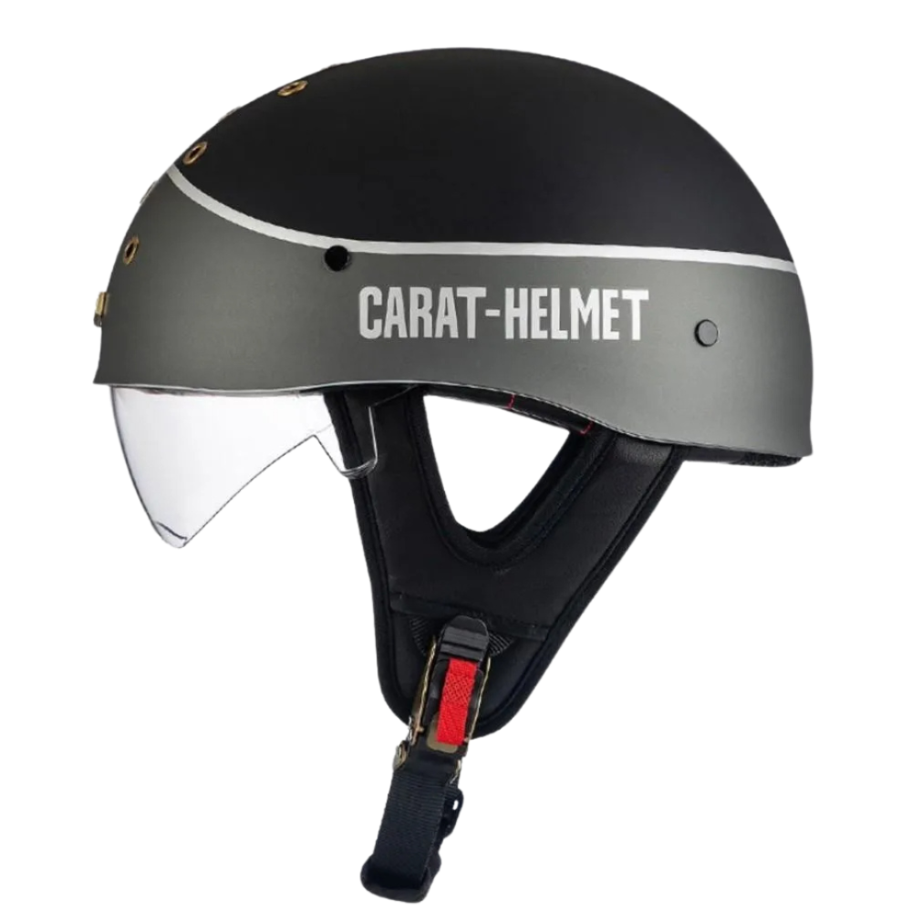 SleekShell Vintage Half Helmet with Visor