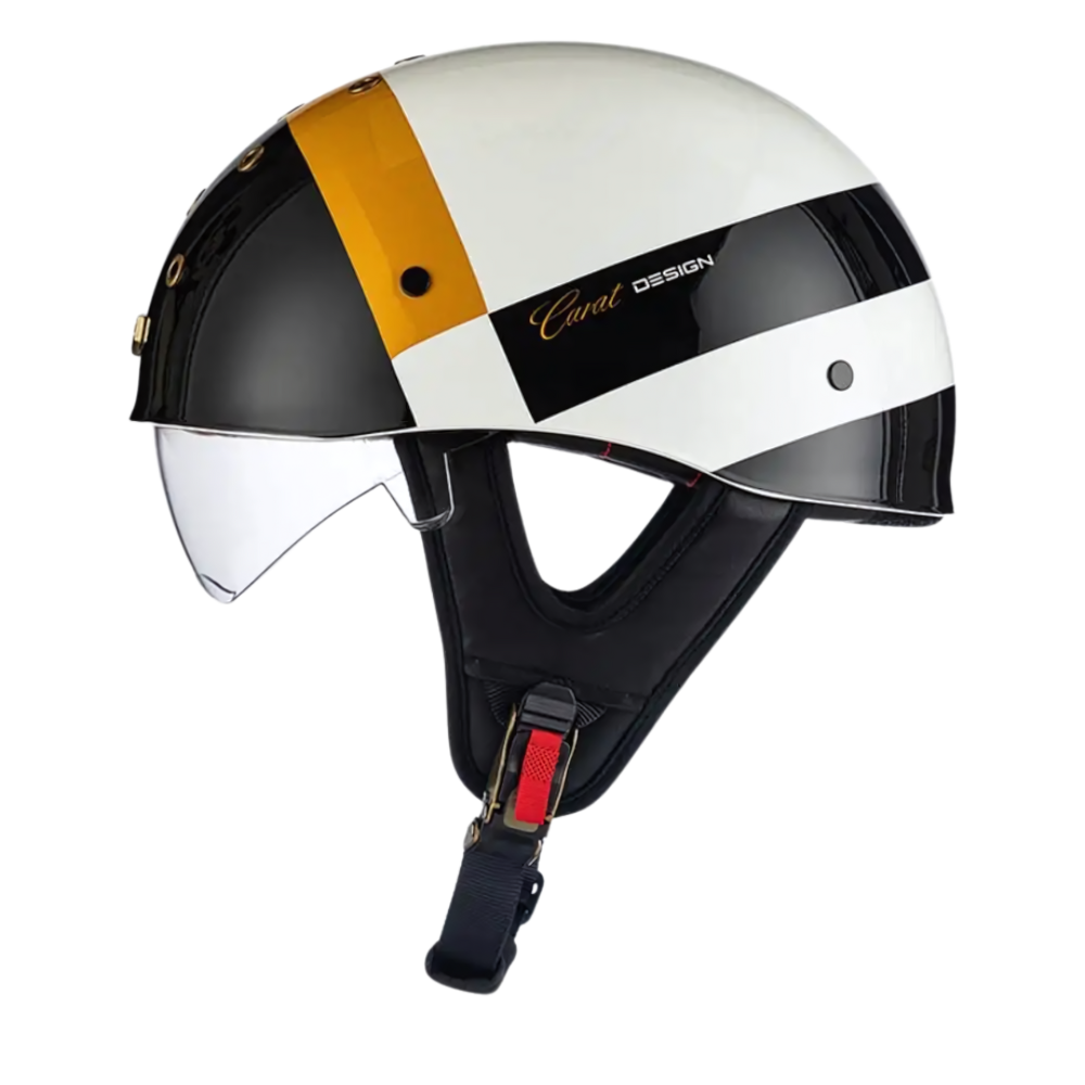 SleekShell Vintage Half Helmet with Visor