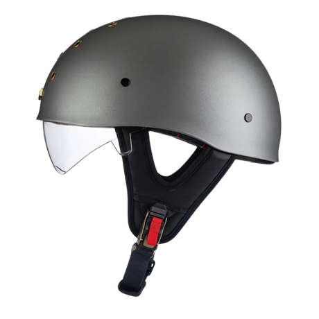 SleekShell Vintage Half Helmet with Visor