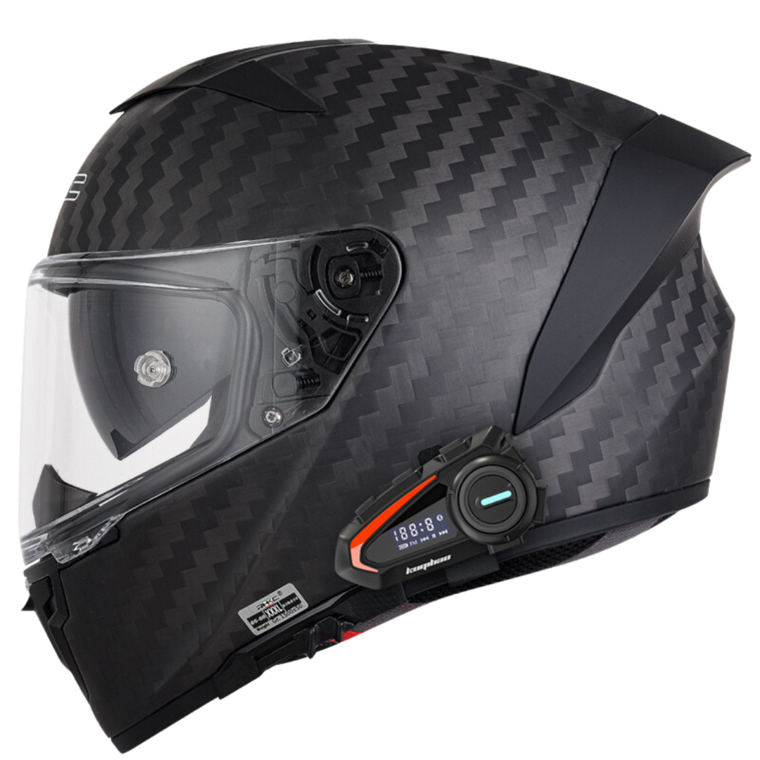K3 Carbon Fiber Helmet - Bluetooth Headset