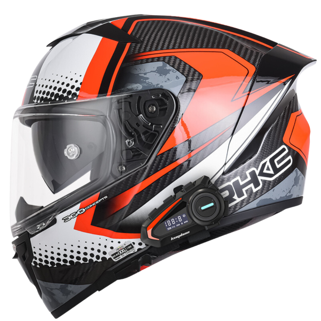 K3 Carbon Fiber Helmet - Bluetooth Headset