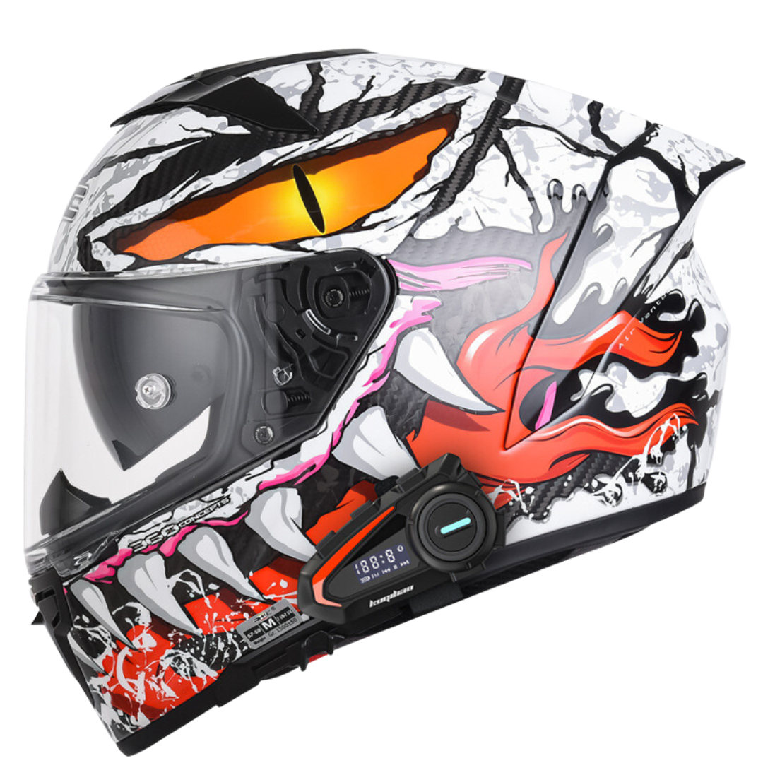 K3 Carbon Fiber Helmet - Bluetooth Headset