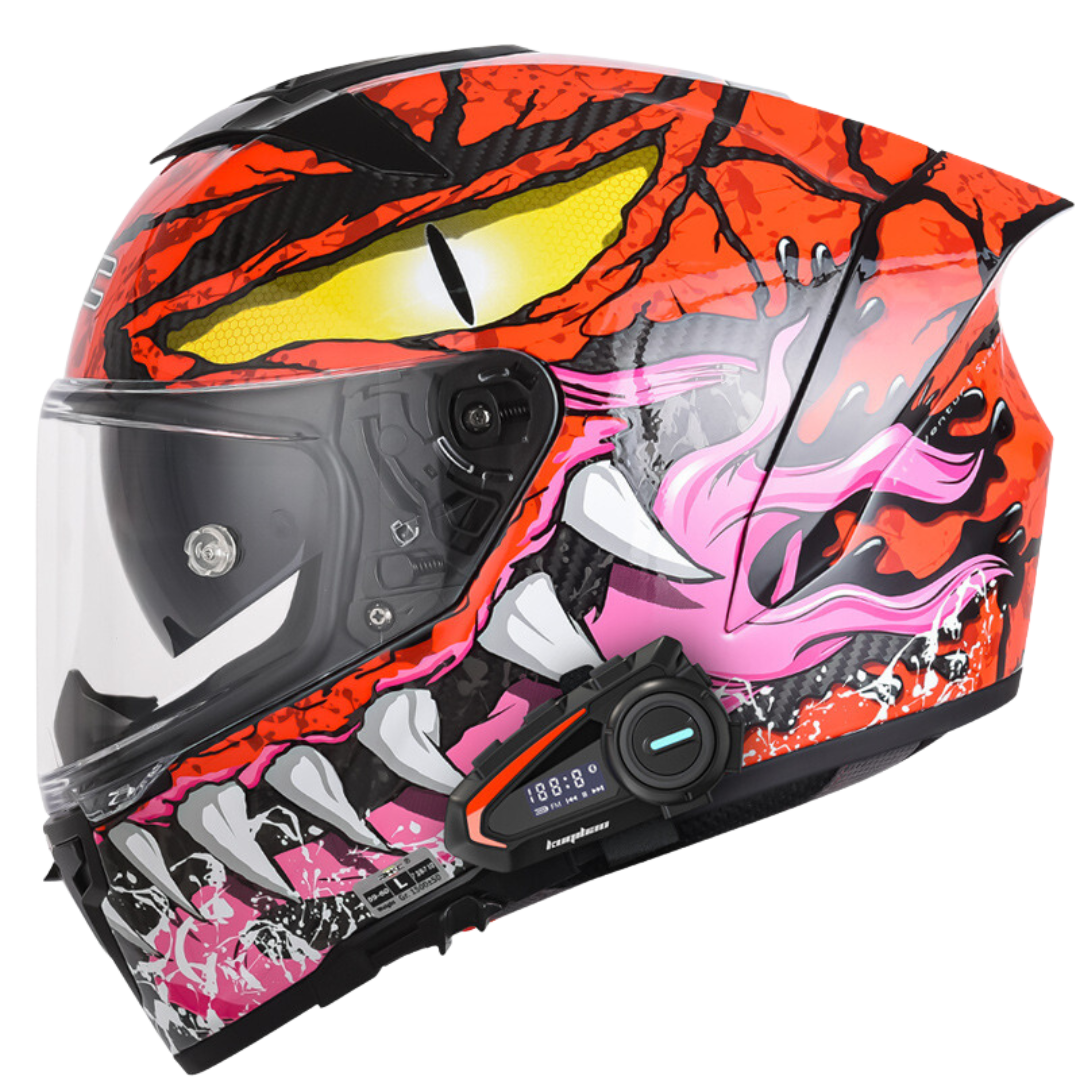 K3 Carbon Fiber Helmet - Bluetooth Headset