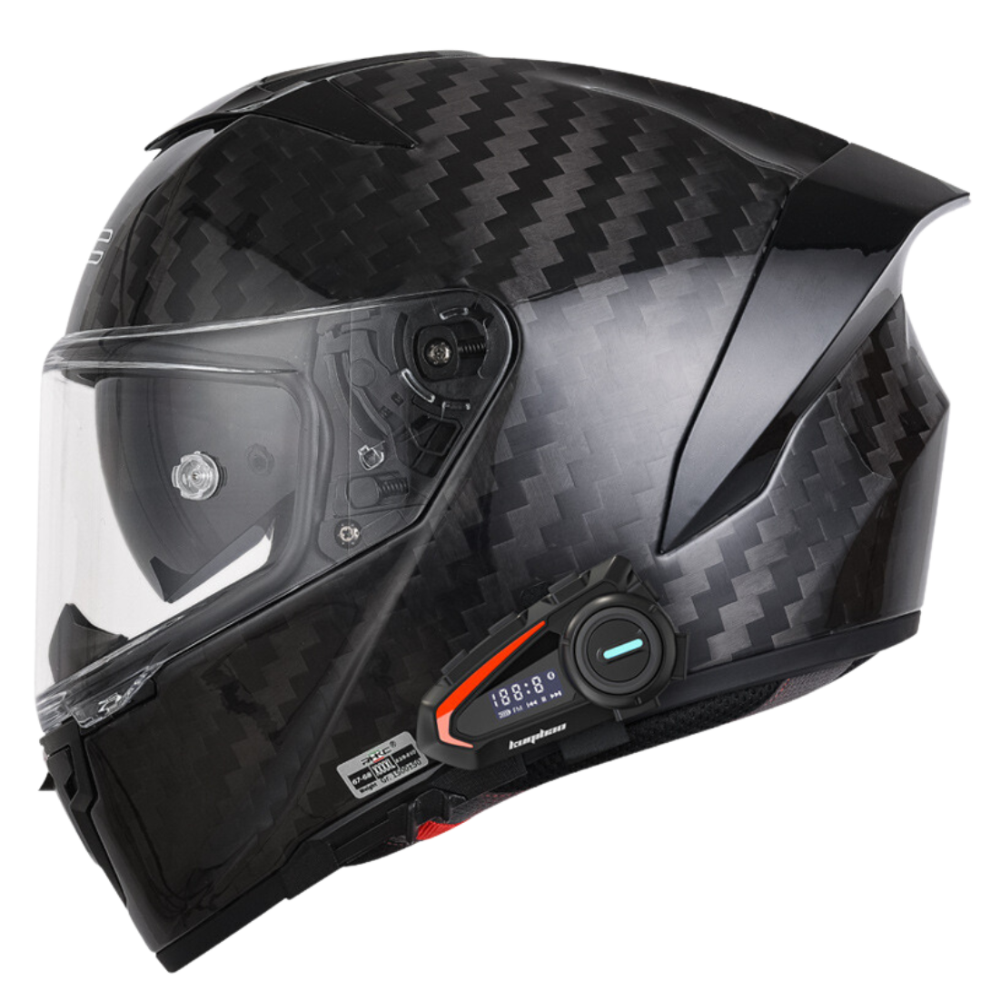 K3 Carbon Fiber Helmet - Bluetooth Headset