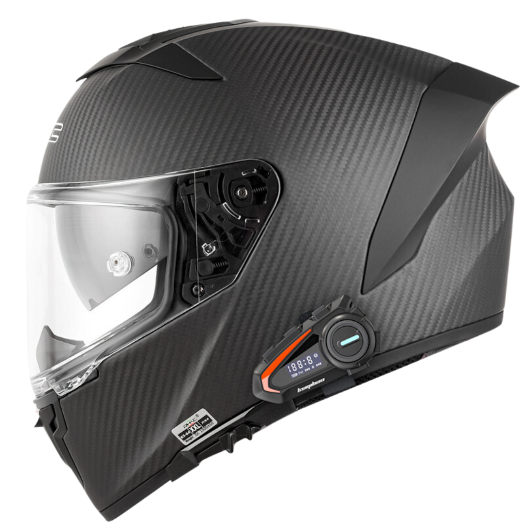 K3 Carbon Fiber Helmet - Bluetooth Headset