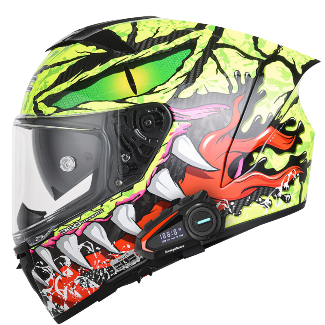 K3 Carbon Fiber Helmet - Bluetooth Headset