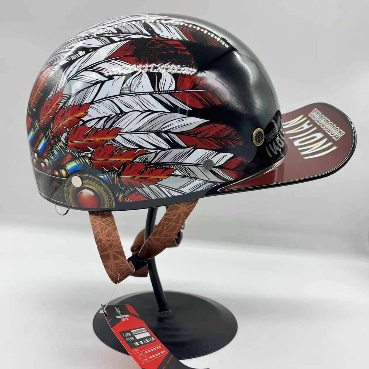 Baseball Motorcycle Helmet Built-in Visor