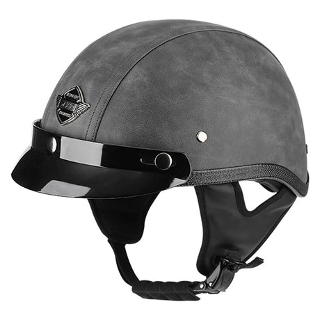 Retro Leather Half Helmet