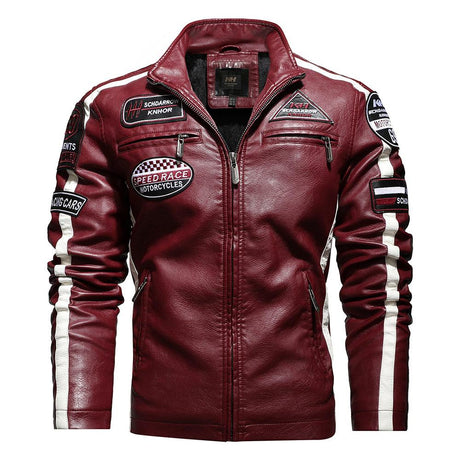 Racing Pilot Style Motorcycle Leather Jacket