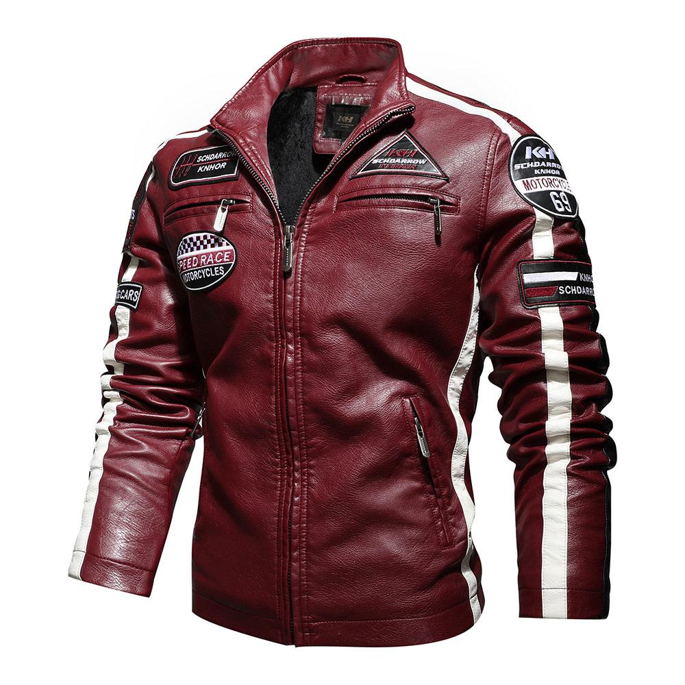 Racing Pilot Style Motorcycle Leather Jacket
