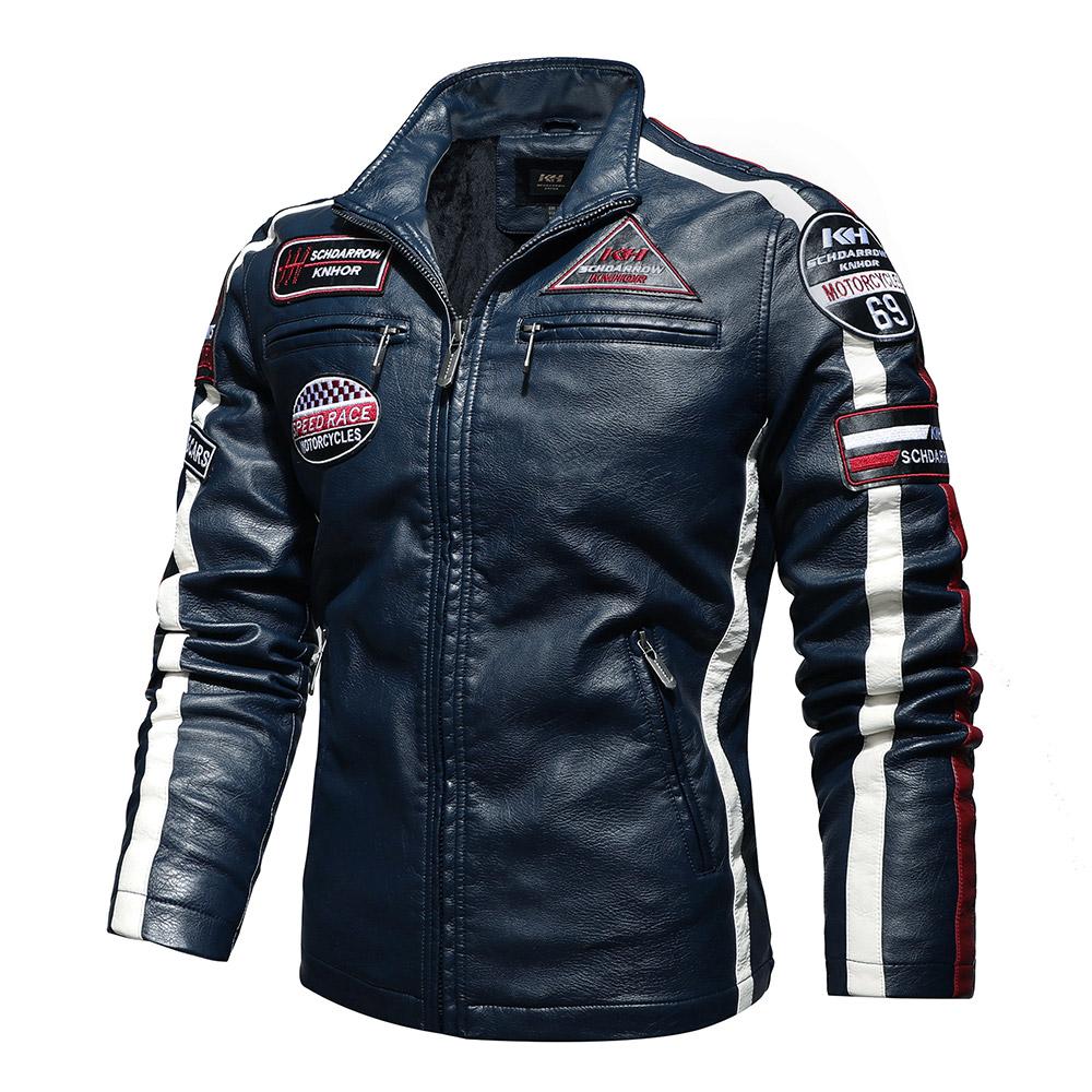 Racing Pilot Style Motorcycle Leather Jacket