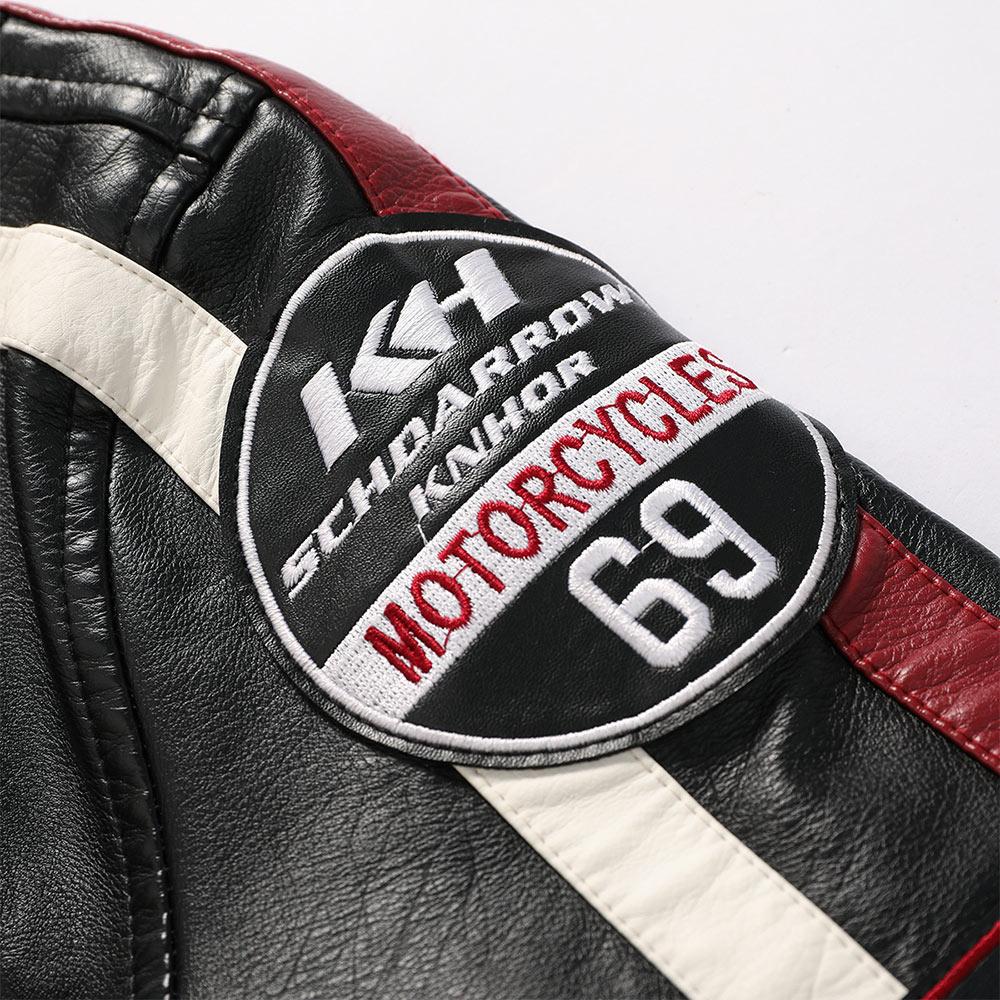 Racing Pilot Style Motorcycle Leather Jacket