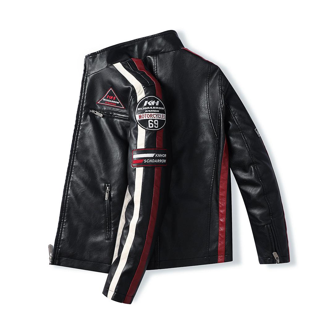 Racing Pilot Style Motorcycle Leather Jacket
