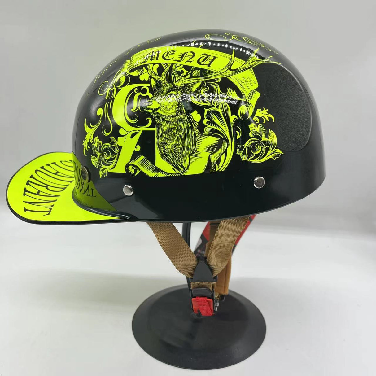 Baseball Motorcycle Helmet Built-in Visor