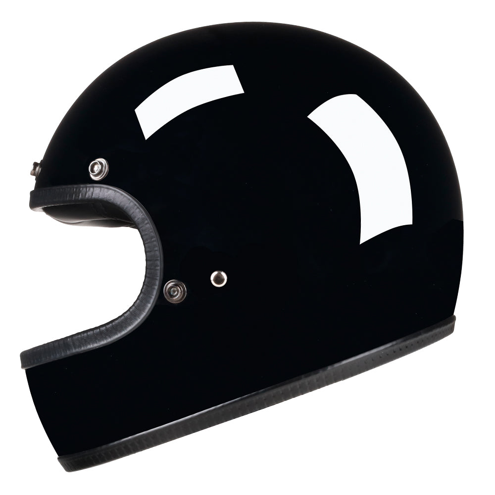 Full Face Retro Motorcycle Helmet - Cafe Racer - Gloss