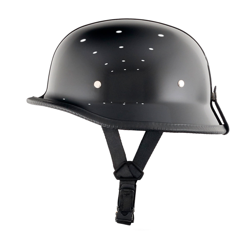 German Style Mayan Half Helmet - Gloss Black
