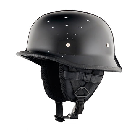 German Style Mayan Half Helmet - Gloss Black