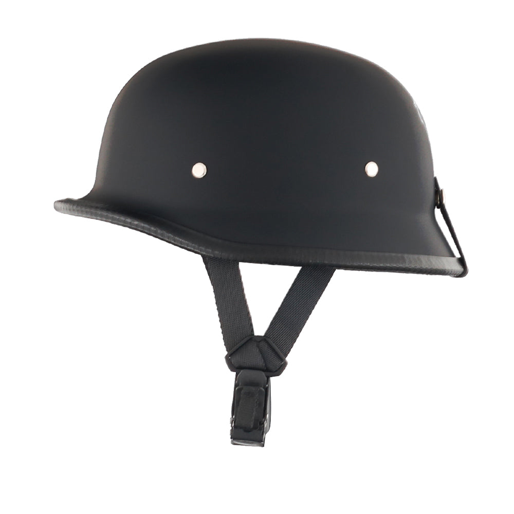 German Style Mayan Half Helmet - Matte Black