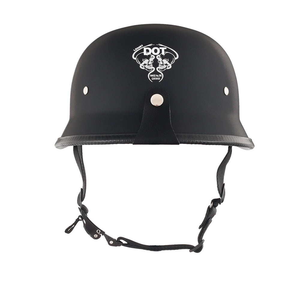 German Style Mayan Half Helmet - Matte Black