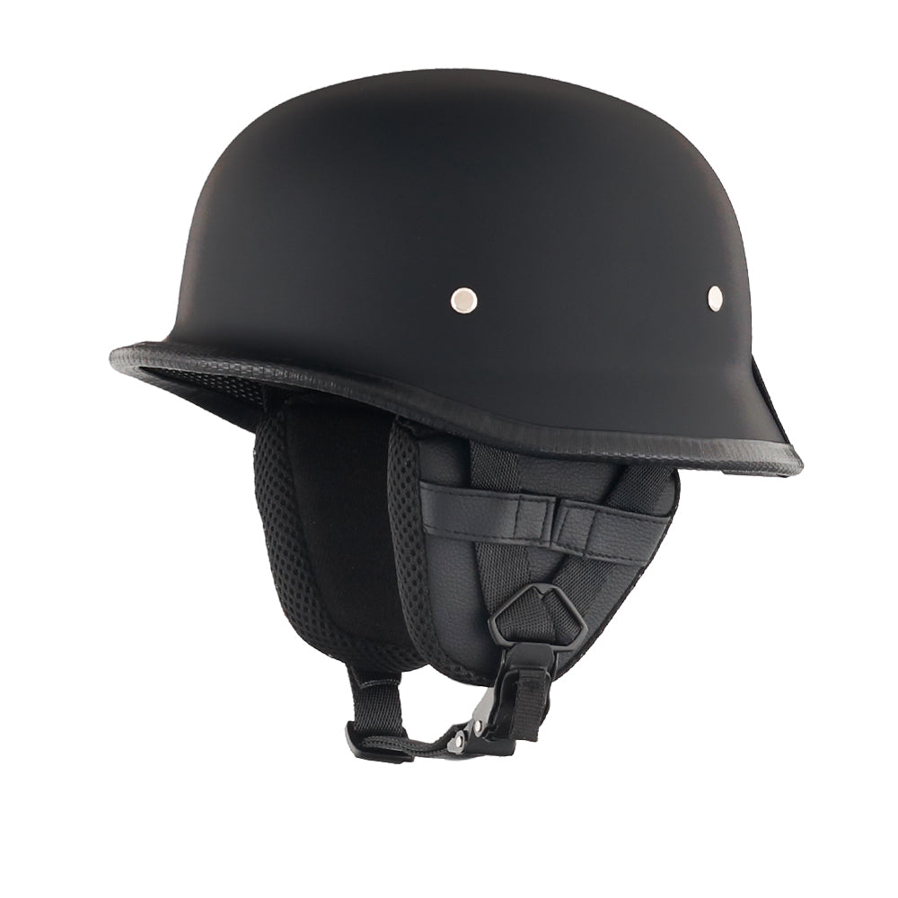 German Style Mayan Half Helmet - Matte Black