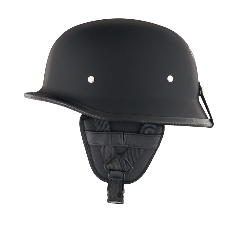 German Style Mayan Half Helmet - Matte Black