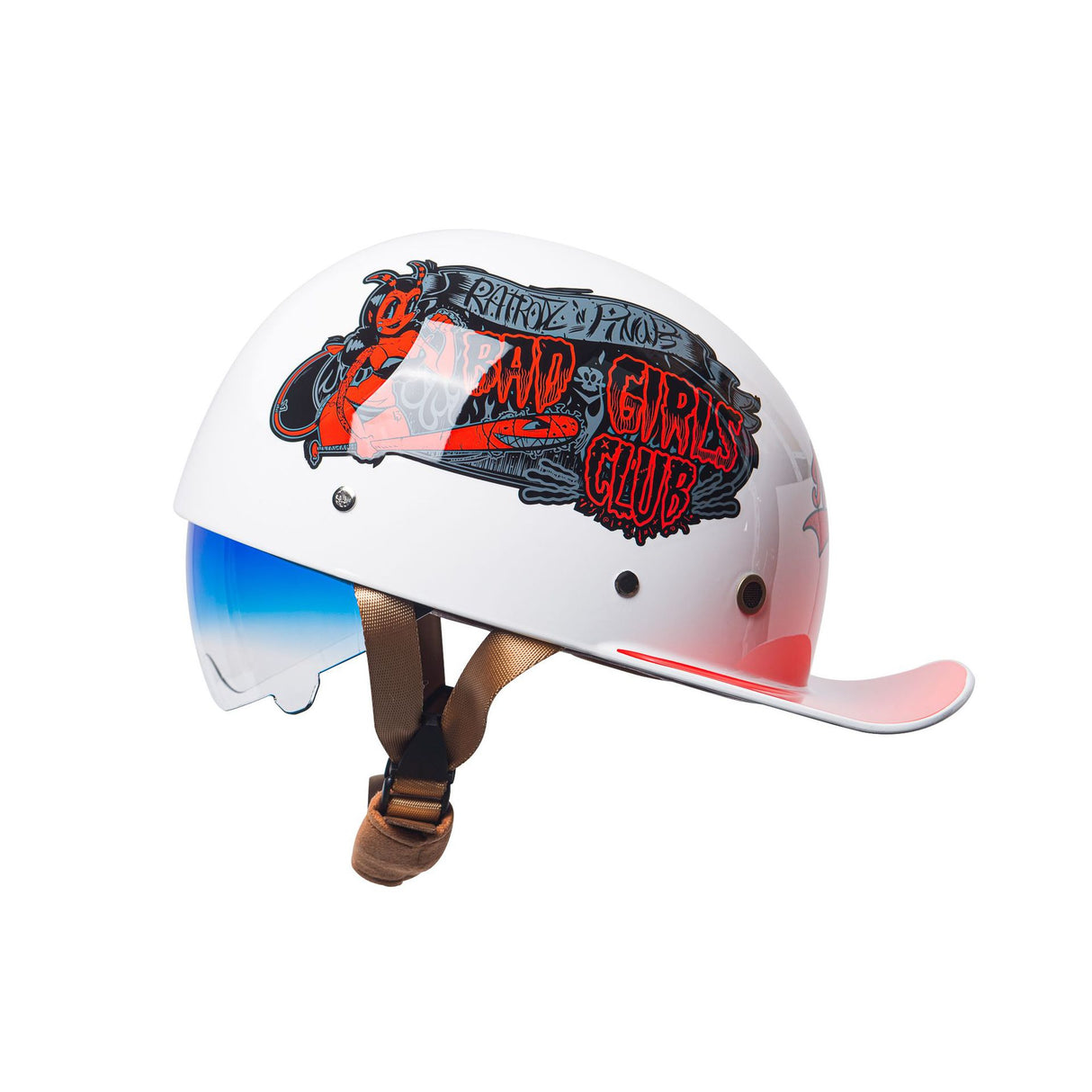 Baseball Motorcycle Helmet Built-in Visor