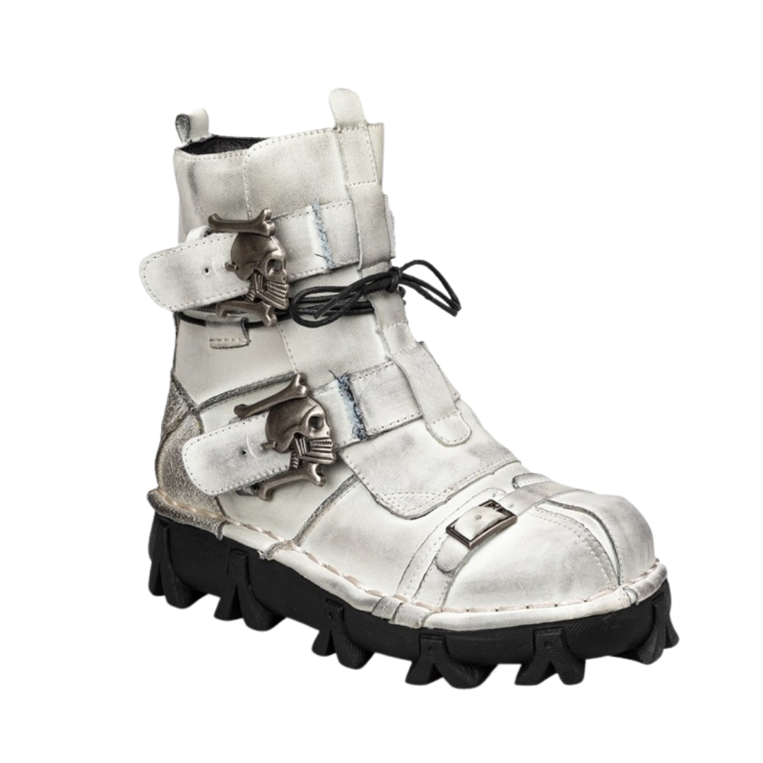 Leather Skull Boots Gothic Punk