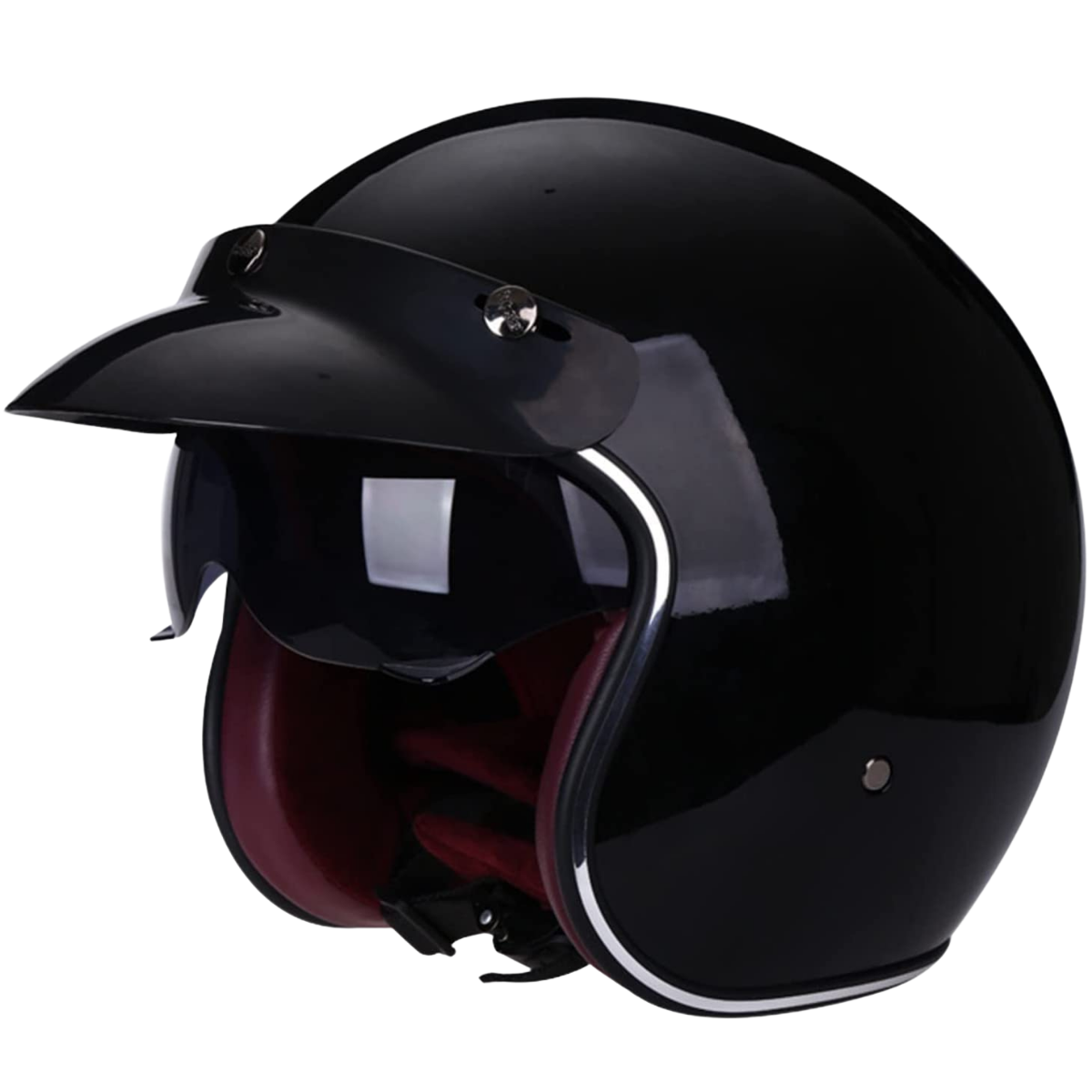 Vintage Open Face Helmet - Retractable Visor
