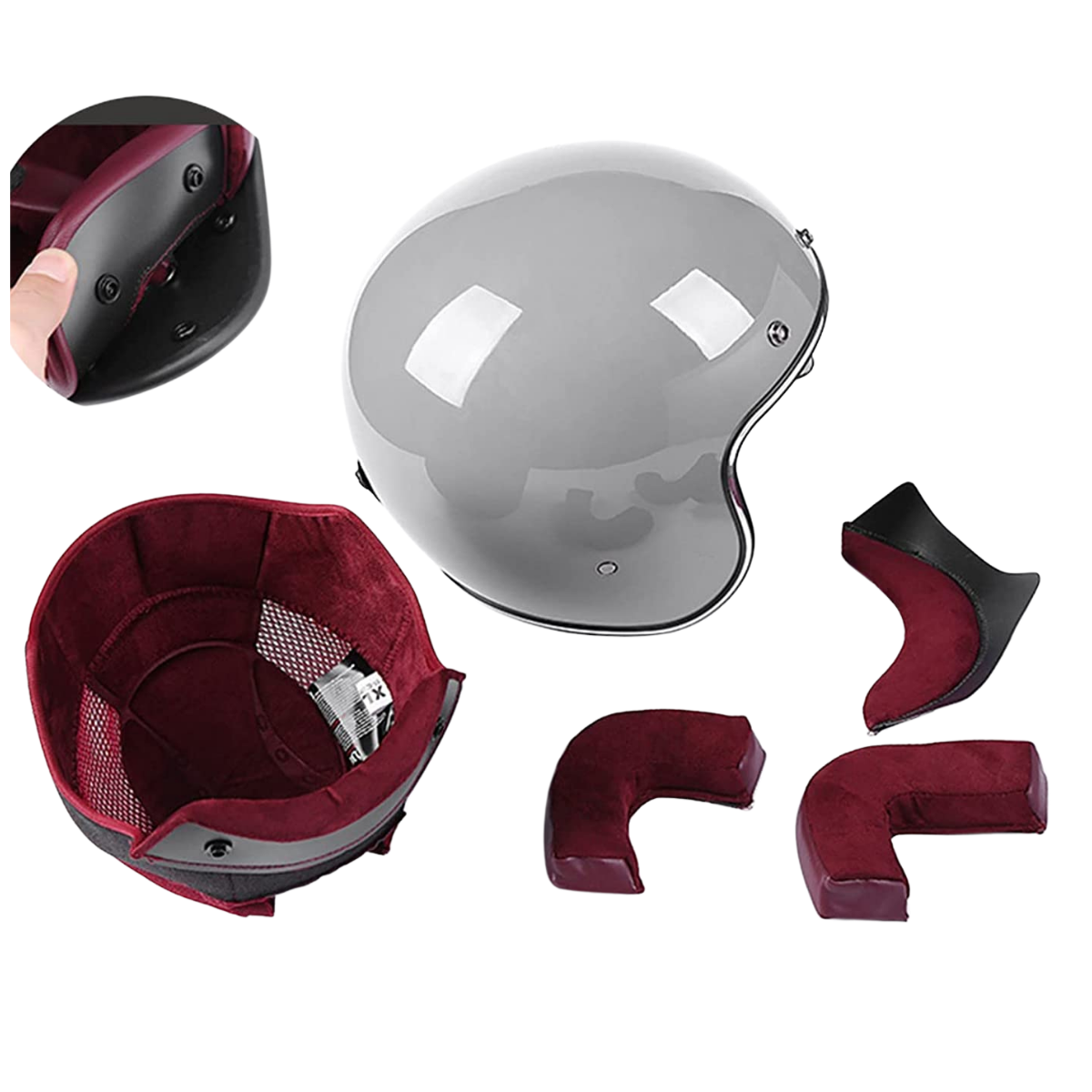 Vintage Open Face Helmet - Retractable Visor