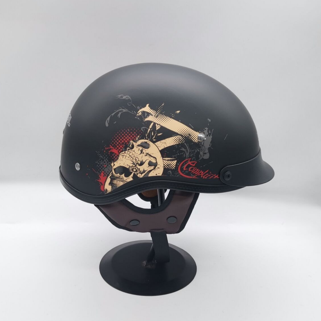 Premium Retro Motorcycle Helmet - Retractable Visor
