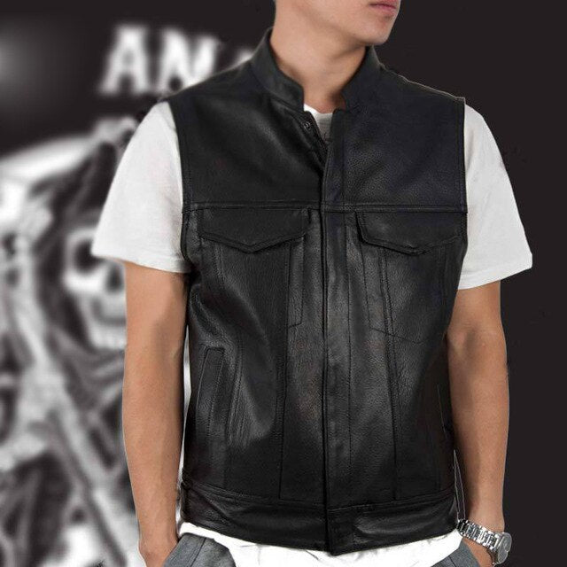 SOA Leather Biker Club Vest