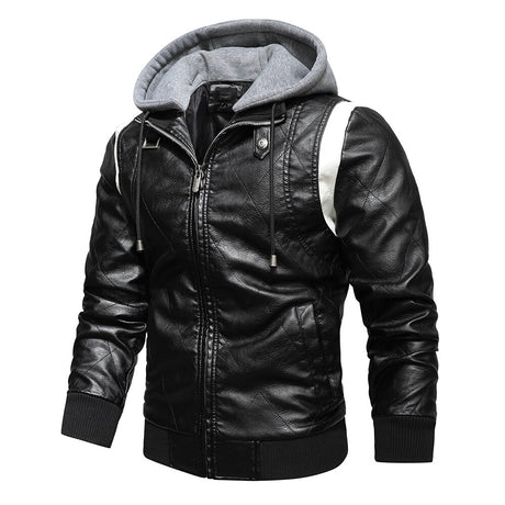 Biker Winter Jacket with Detachable Hood