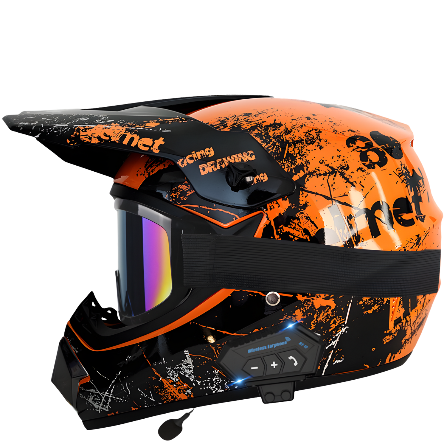 adidas dirt bike helmet Aegis X9 Motocross Helmet with Bluetooth Headset Inferno Splash / XL