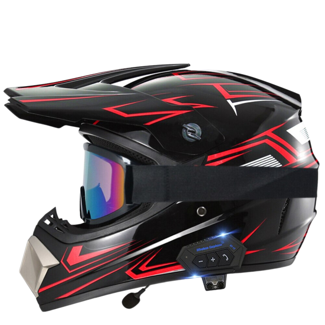 Aegis X9 Motocross Helmet with Bluetooth Headset Gear Rider