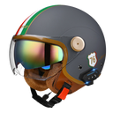 RetroRide Smart Bluetooth Open-Face Motorcycle Helmet with Dual Sun Visors