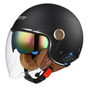RetroRide Smart Bluetooth Open-Face Motorcycle Helmet with Dual Sun Visors