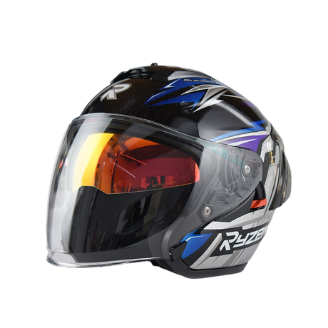 RetroRide Classic Open-Face Motorcycle Helmet with Double Visor