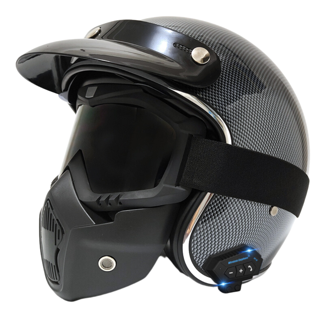 Open face deals helmet bluetooth headset