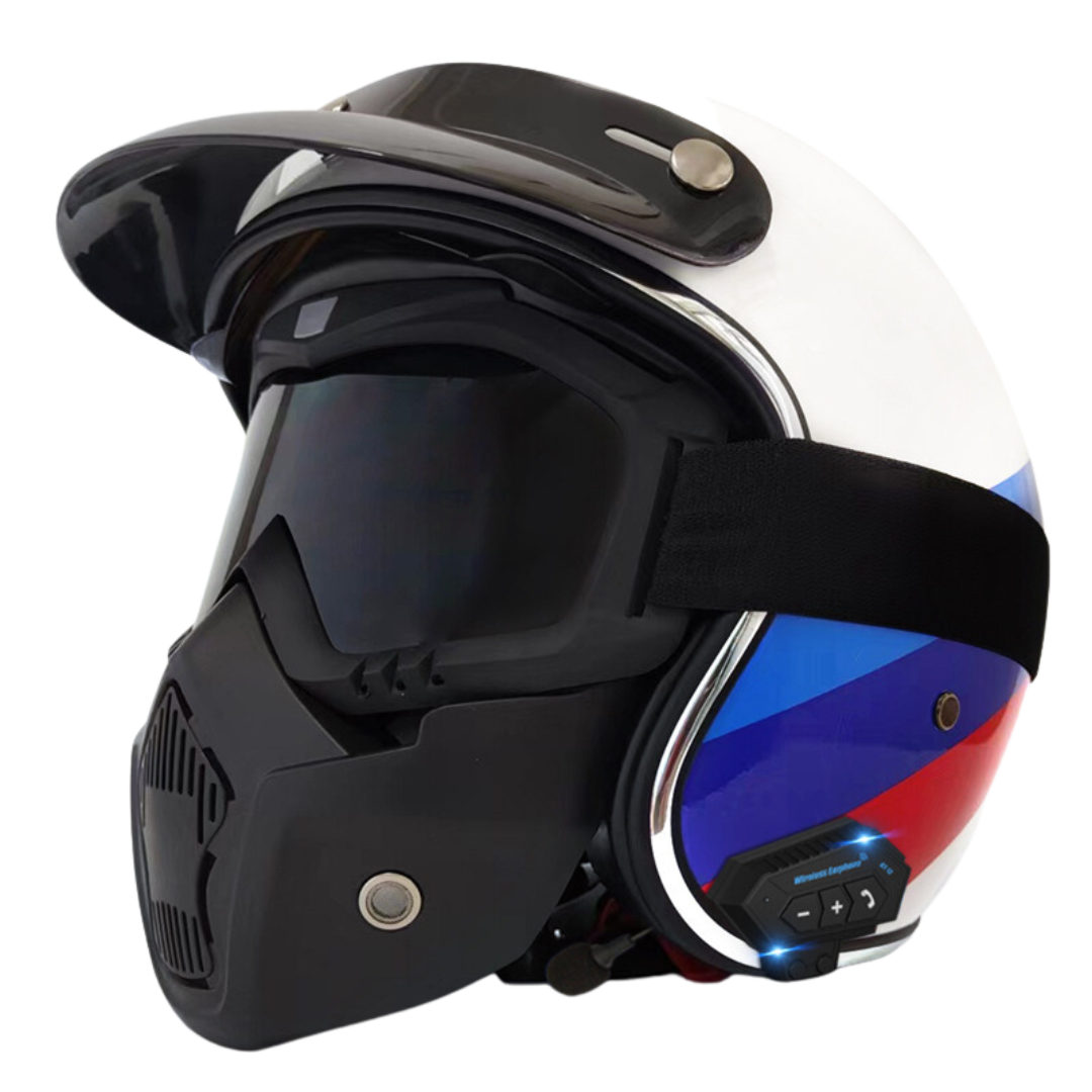 Full face helmet 2024 with bluetooth speakers