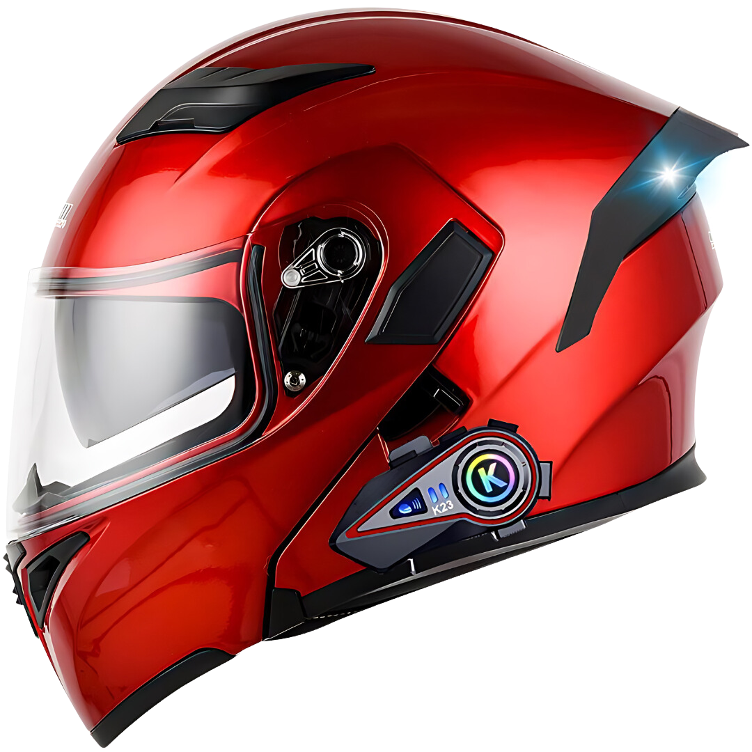R6s Modular Helmet with 2-3 Riders Intercom Bluetooth Headset – IPX6 Waterproof, AI Voice Control