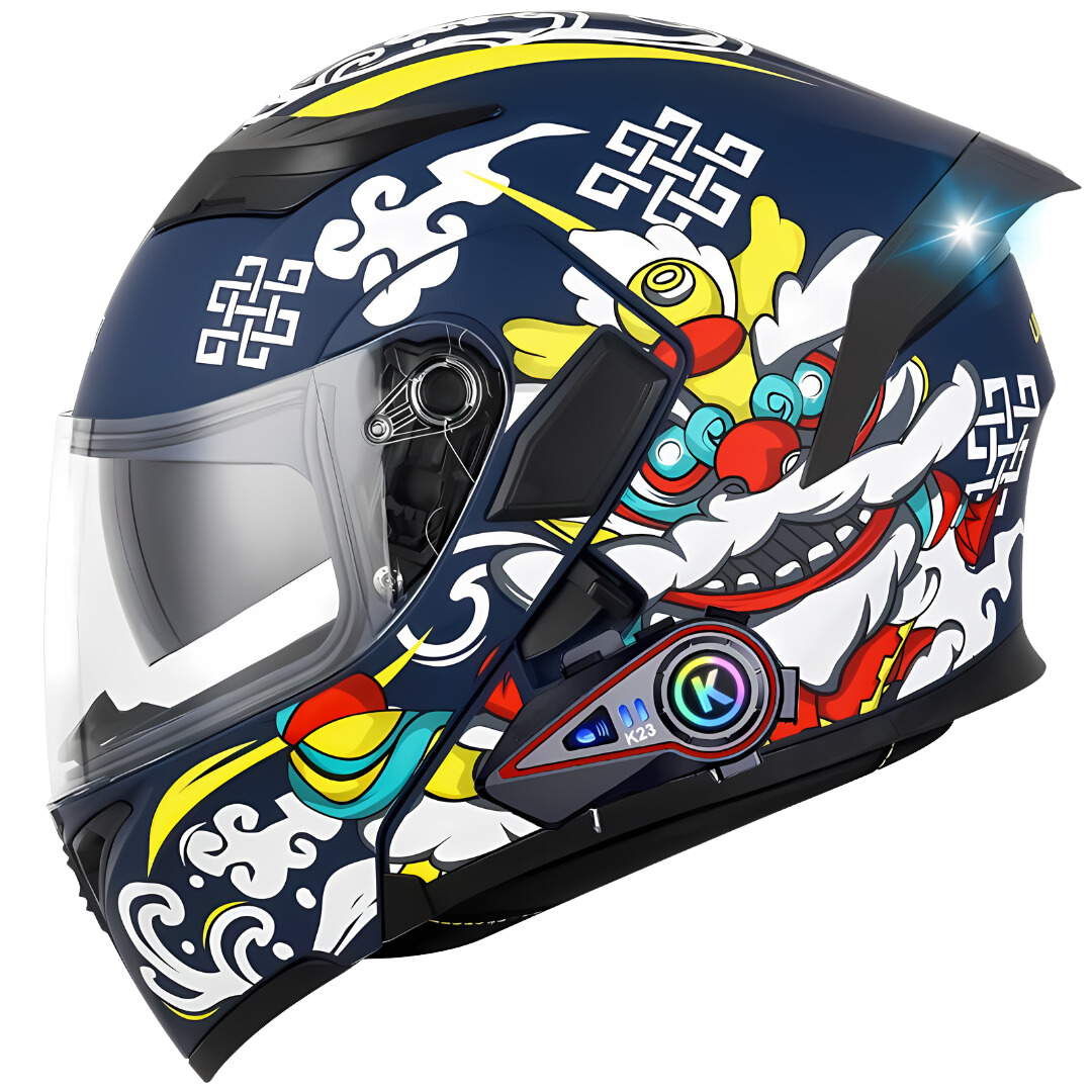 R6s Modular Helmet with 2 Riders Intercom Bluetooth Headset