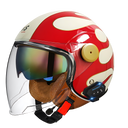 RetroRide Smart Bluetooth Open-Face Motorcycle Helmet with Dual Sun Visors