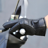 Leather USB Heated Winter Gloves - Touchscreen